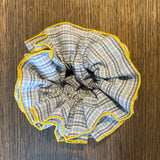 Blue & yellow trim striped Scrunchie