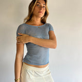 90s Blue mesh top