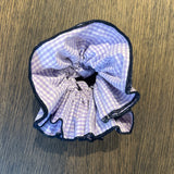 Purple checkered Scrunchie