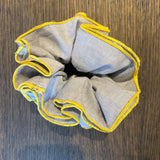 Grey & yellow trim Scrunchie