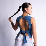 Upcycled Denim Backless Top