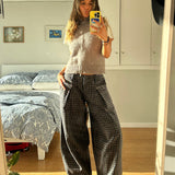 The Gaucho pants - Brown & Blue Checkered