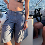 The Gaucho jorts - Storm Blue
