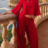 The Gaucho pants - Sangria Red