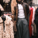 The Gaucho pants - Green / Grey tweed