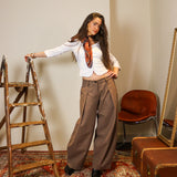 The Gaucho pants - Red / Brown Tweed