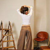 The Gaucho pants - Red / Brown Tweed
