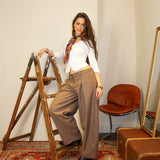 The Gaucho pants - Red / Brown Tweed