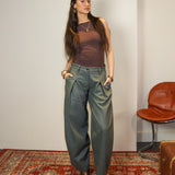 The Gaucho pants - Green / Grey tweed