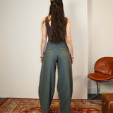 The Gaucho pants - Green / Grey tweed