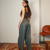 The Gaucho pants - Green / Grey tweed