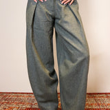 The Gaucho pants - Green / Grey tweed