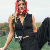 The Anya top - Charcoal